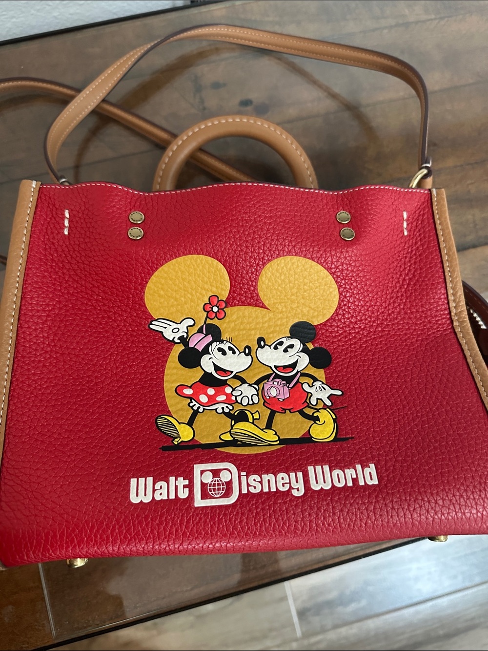 Coach X Disney Rogue, Mickey & Minnie purse / tote ALL leather, brass hardware.